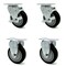 Service Caster 4 Inch Black Polyurethane Wheel Swivel Top Plate Caster Set with 2 Brake 2 Rigid SCC-20S414-PPUB-BLK-TLB-TP2-2-R-2 - alternate 1